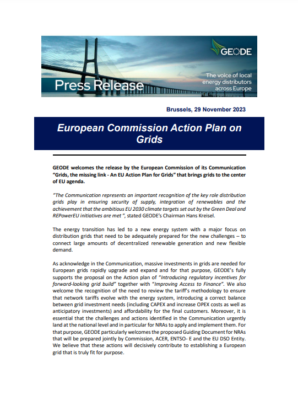 Press Release – European Commission Action Plan on Grids