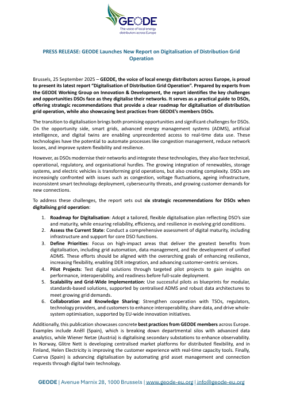 Press Release – GEODE Launches New Report on Digitalisation of Distribution Grid Operation