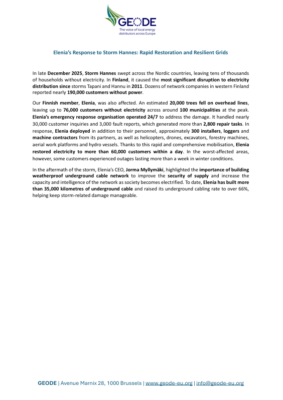 Elenia’s Response to Storm Hannes: Rapid Restoration and Resilient Grids