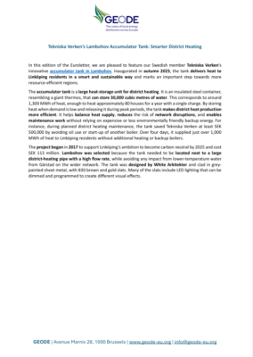 Tekniska Verken’s Lambohov Accumulator Tank: Smarter District Heating