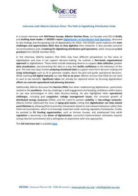 Interview with Alberto Sánchez Pérez: The Path to Digitalising Distribution Grids